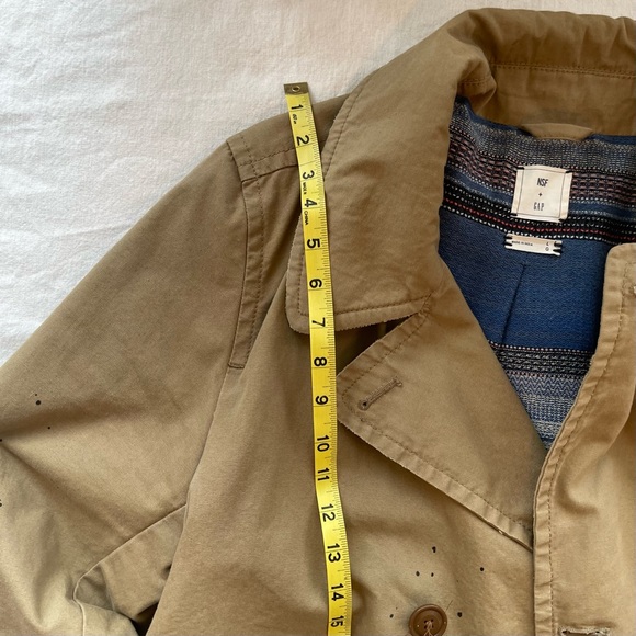 Men’s Large NSF + GAP Khaki Tan Pea Coat Jacket - Picture 8 of 8